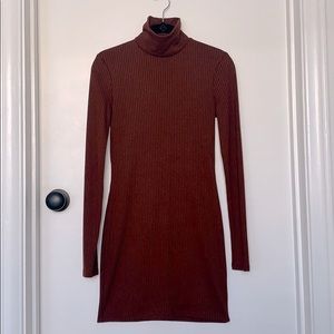 Urban Outfitters Turtle Neck Ribbed Sweater Dress